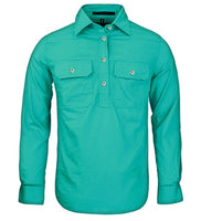 Pilbara Ladies Closed Front L/S Workshirt Jade