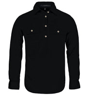 Pilbara Ladies Closed Front L/S Workshirt Black