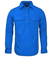 Pilbara Ladies Closed Front L/S Workshirt Cobalt Blue