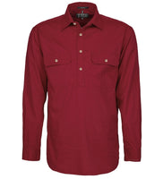 Pilbara Mens Closed Front L/S Workshirt Ochre
