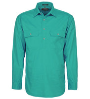 Pilbara Mens Closed Front L/S Workshirt Jade