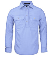 Pilbara Ladies Closed Front L/S Workshirt Pale Blue
