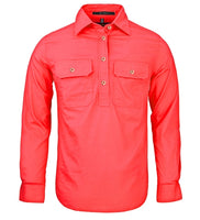 Pilbara Ladies Closed Front L/S Workshirt Watermelon
