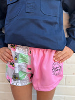 Kids CC Rugby Shorts - Pink Farmer