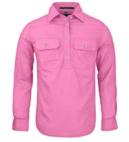 Pilbara Ladies Closed Front L/S Workshirt Blush