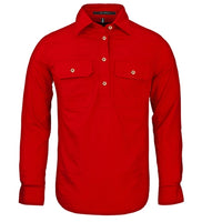 Pilbara Ladies Closed Front L/S Workshirt Red