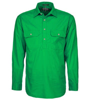 Pilbara Mens Closed Front L/S Workshirt Emerald Green