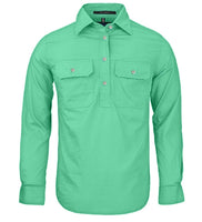Pilbara Ladies Closed Front L/S Workshirt Mint