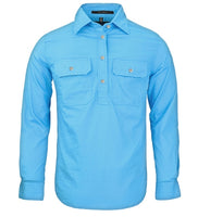 Pilbara Ladies Closed Front L/S Workshirt Cornflower