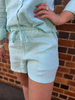 Pilbara Ladies Linen Short - Aqua