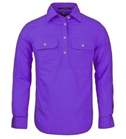 Pilbara Ladies Closed Front L/S Workshirt Purple