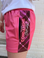 Adults CC Rugby Shorts - Pink & Burgundy Plaid