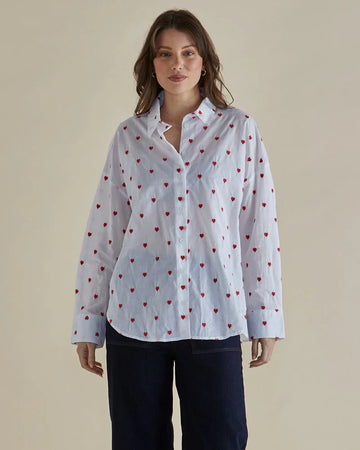 Betty Basics Red Heart Sage Shirt image 0