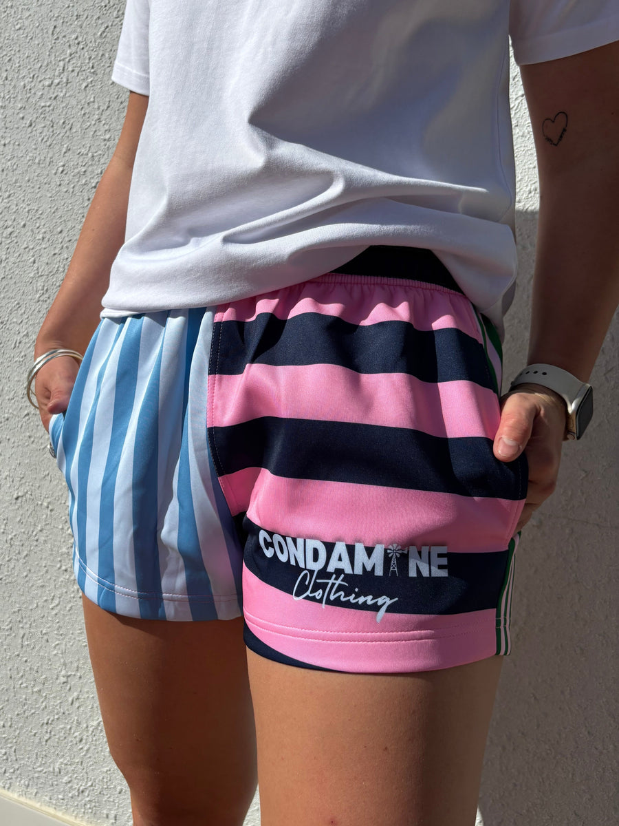 Adults Rugby Shorts Multi Stripes | CC Collection | Condamine Clothing