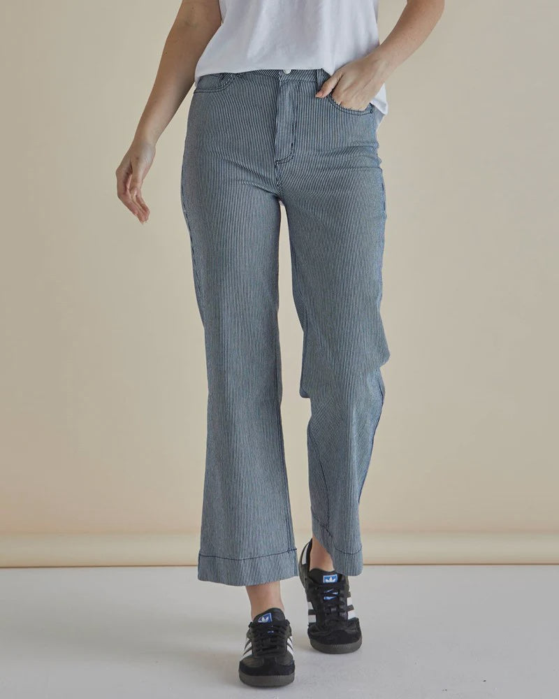 Betty Basics Willow Pinstripe Wide Leg Jean image 0