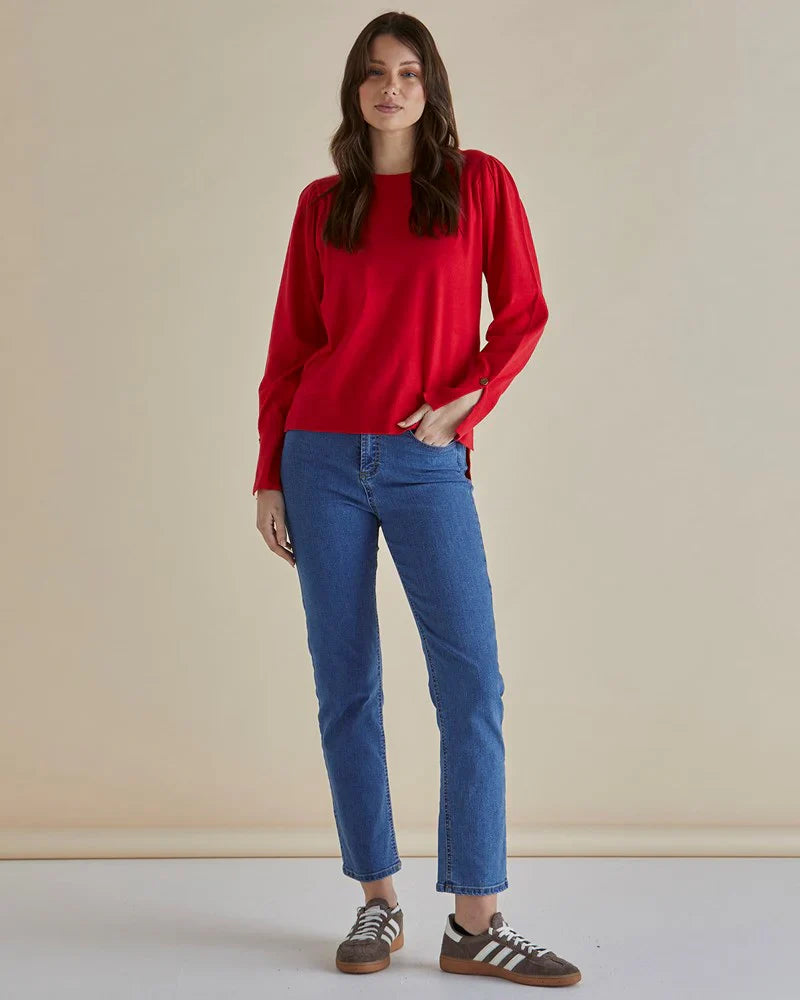 Betty Basics Colette Sweater- Red image 1