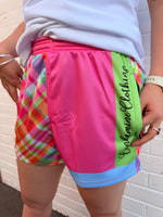 Adults CC Rugby Shorts - Orange & Multi Plaid