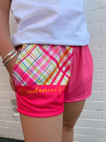 Adults CC Rugby Shorts - Pink & Yellow Plaid
