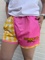 Adults CC Rugby Shorts - Pink & Yellow Gingham