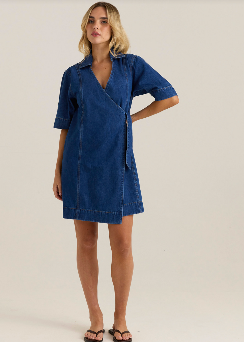 SASS Sylvia Denim Wrap Dress – Condamine Clothing