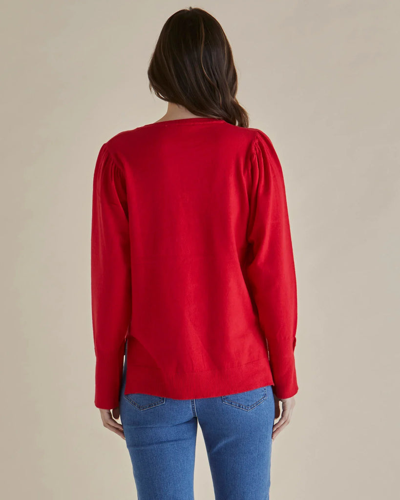 Betty Basics Colette Sweater- Red image 3