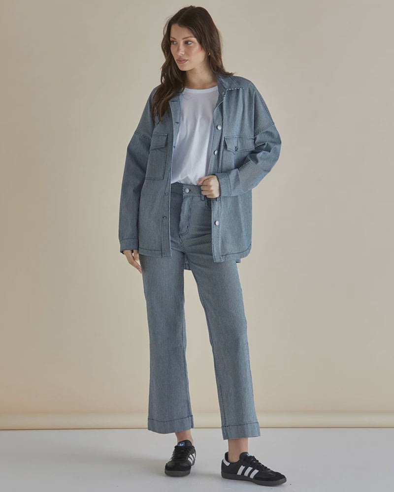 Betty Basics Willow Pinstripe Wide Leg Jean image 1