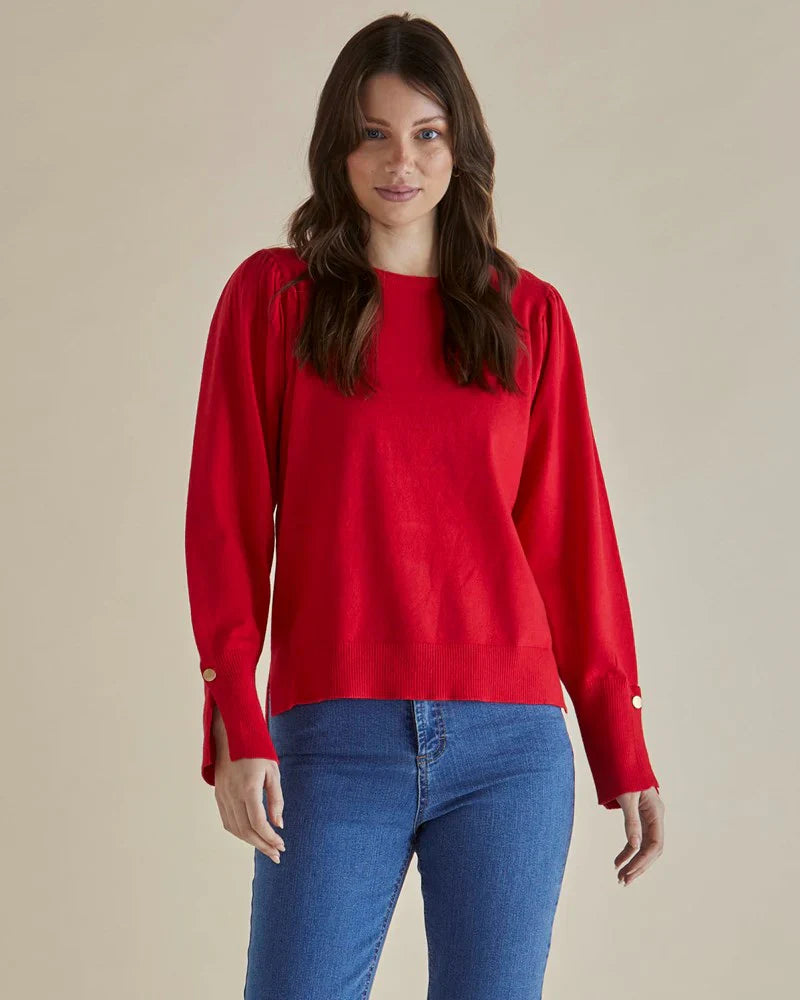 Betty Basics Colette Sweater- Red image 0